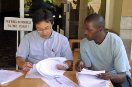 Our staff and local staff working together