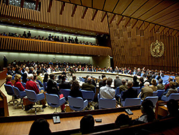 Main conference hall at headquarters of the World Health Organization, Geneva
