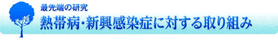 熱帯病・新興感染症に対する取り組み