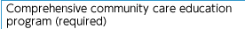 Comprehensive community care education program (required)