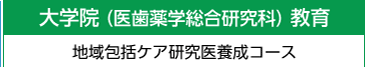 大学院（医歯薬学総合研究科）教育　地域包括ケア研究医養成コース